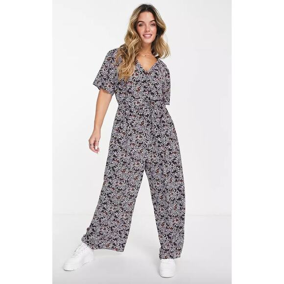 ASOS Pants - ASOS Black Floral Jumpsuit